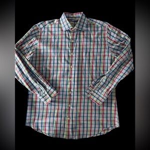 Peter Millar button up madras shirt Large